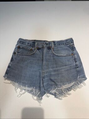 Levi's Light Blue Distressed Denim Cutoff Shorts